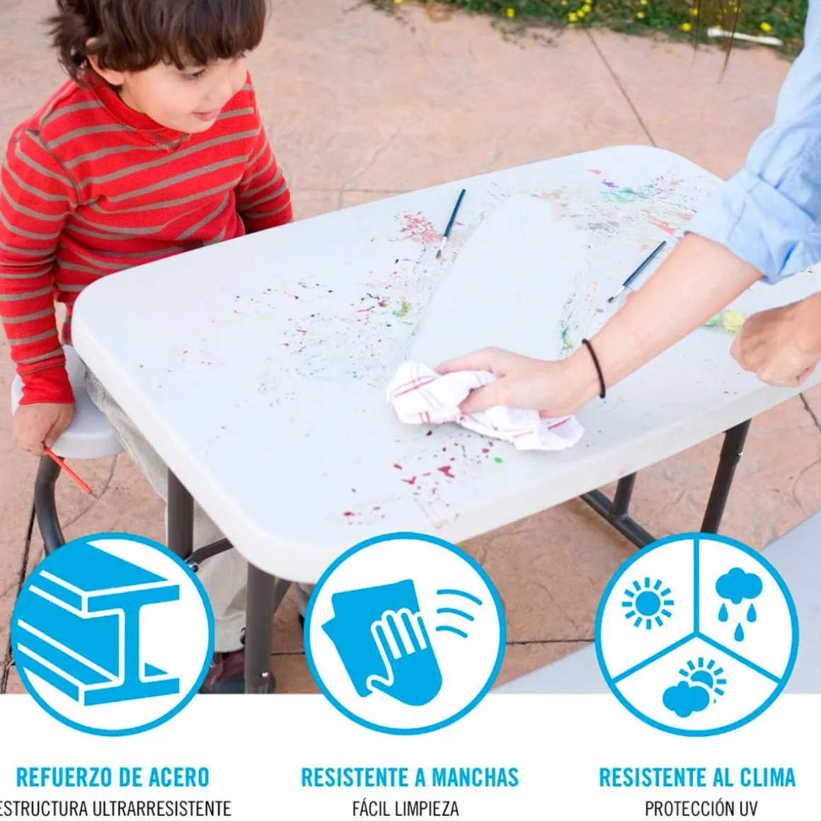 Conjunto de camping infantil Lifetime 4 niños blanco 53,5x82,5x90 cm
