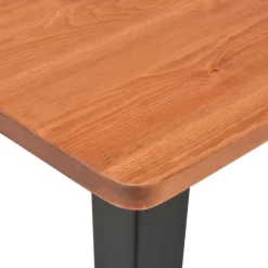 Conjunto de cocina Lena 1 mesa alta + 2 taburetes acero negro/natural