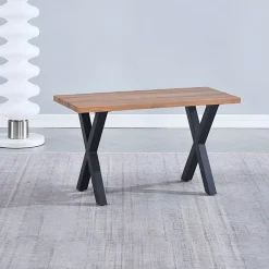 Conjunto de comedor Videl 1 mesa + 2 taburetes roble/negro