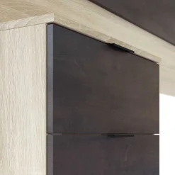 Conjunto de dormitorio Alaya cabezal + 2 mesitas natural/grafito