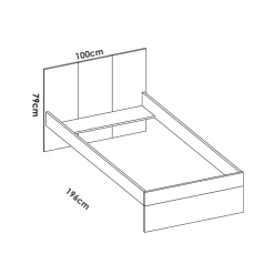Conjunto de dormitorio Dina Pack 3 cama + cómoda + mesita blanco/natural