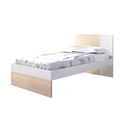 Conjunto de dormitorio Dina Pack 3 cama + cómoda + mesita blanco/natural