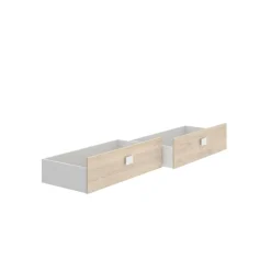 Conjunto de dormitorio Dina Pack 4 armario + cómoda + mesita + cama blanco/natural