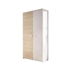 Conjunto de dormitorio Dina Pack 4 armario + cómoda + mesita + cama blanco/natural