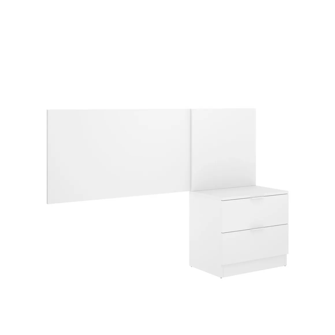 Conjunto de dormitorio Flow cabecero con mesita de noche blanco 96x141 cm