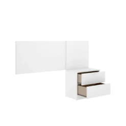 Conjunto de dormitorio Flow cabecero con mesita de noche blanco 96x141 cm
