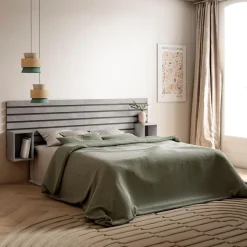 Conjunto de dormitorio Kroma cabecero con 2 mesitas de noche flotante 70x214x3 cm