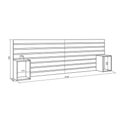 Conjunto de dormitorio Kroma cabecero con 2 mesitas de noche flotante 70x214x3 cm