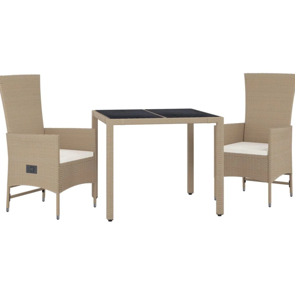 Conjunto de exterior Helo 2 sillas + mesa beige