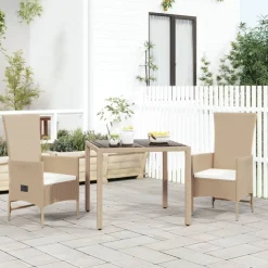 Conjunto de exterior Helo 2 sillas + mesa beige