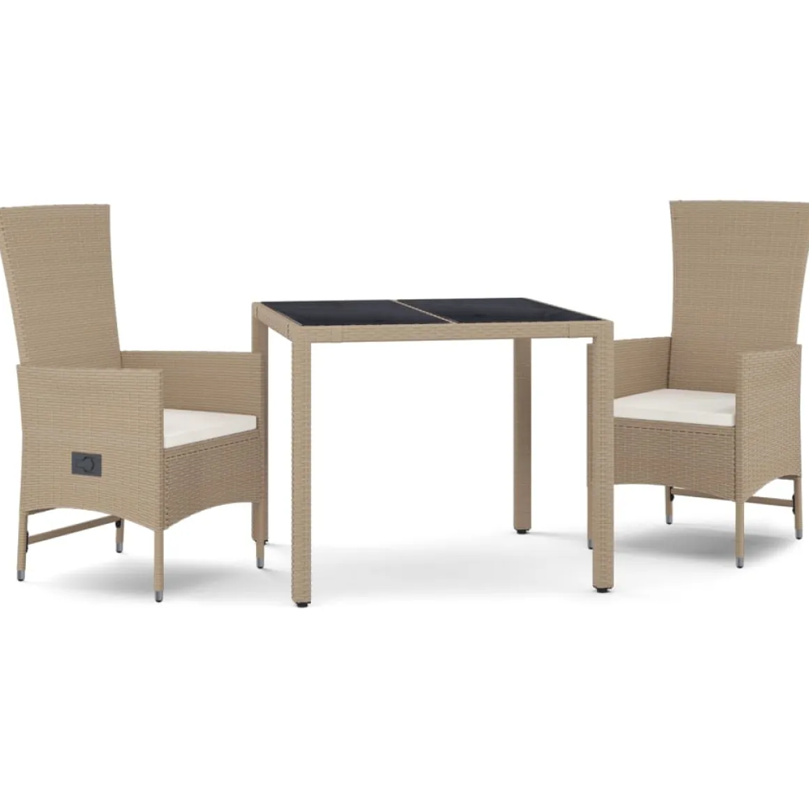 Conjunto de exterior Helo 2 sillas + mesa beige