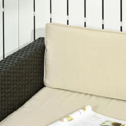 Conjunto de jardin Outsunny 3 piezas ratán negro