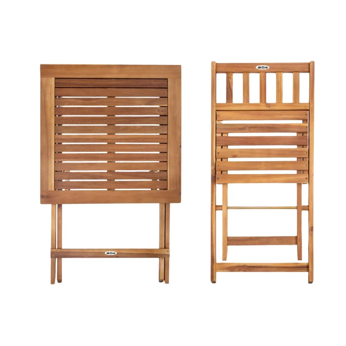 Conjunto de jardín 1 mesa + 2 sillas madera acacia