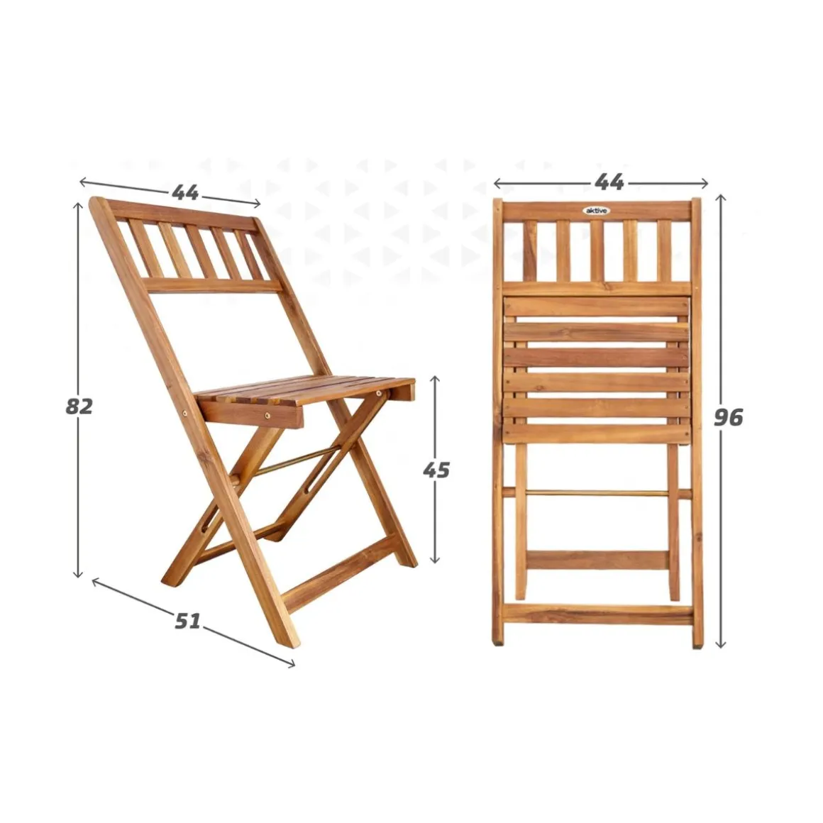 Conjunto de jardín 1 mesa + 2 sillas madera acacia