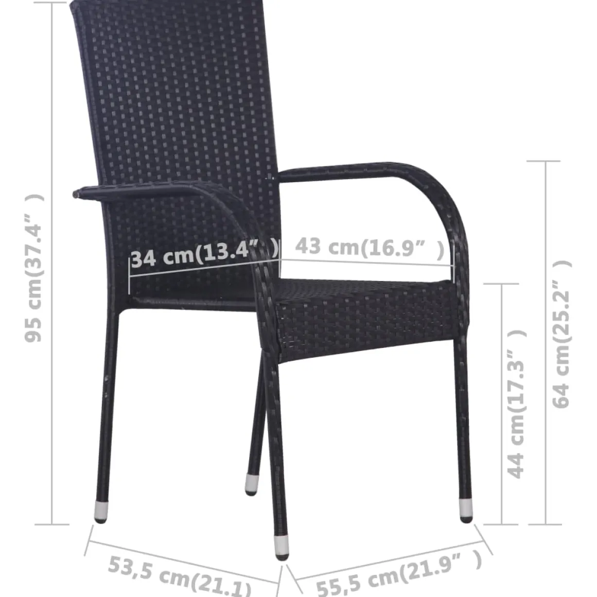 Conjunto de jardín 1 mesa + 2 sillas