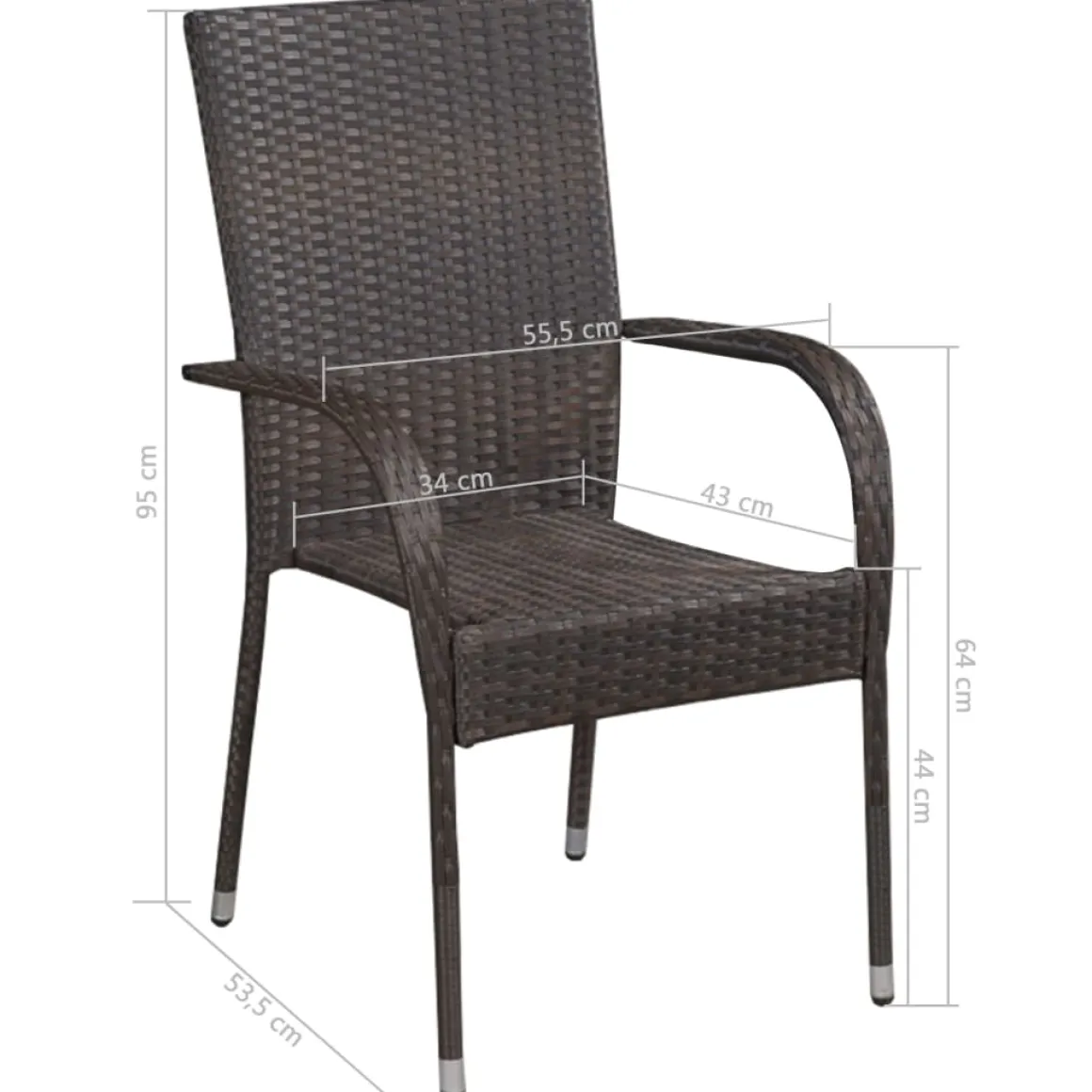 Conjunto de jardín 1 mesa + 4 sillas de ratán