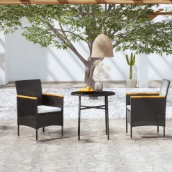 Conjunto de jardín 1 mesa redonda + 2 sillones
