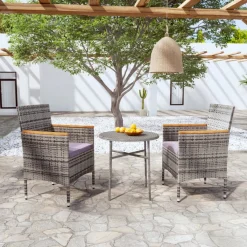 Conjunto de jardín 1 mesa redonda + 2 sillones