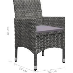 Conjunto de jardín 1 mesa+4 sillones con cojines