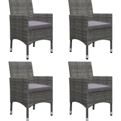 Conjunto de jardín 1 mesa+4 sillones con cojines