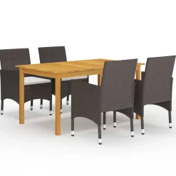 Conjunto de jardín 1 mesa+4 sillones con cojines