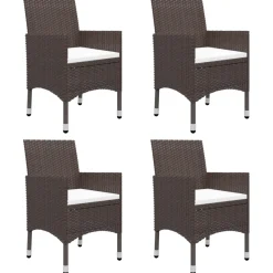 Conjunto de jardín 1 mesa+4 sillones con cojines