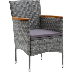 Conjunto de jardín 1 mesa+6 sillones con cojines