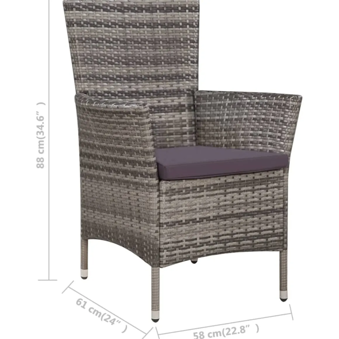 Conjunto de jardín 5 piezas Dalia gris