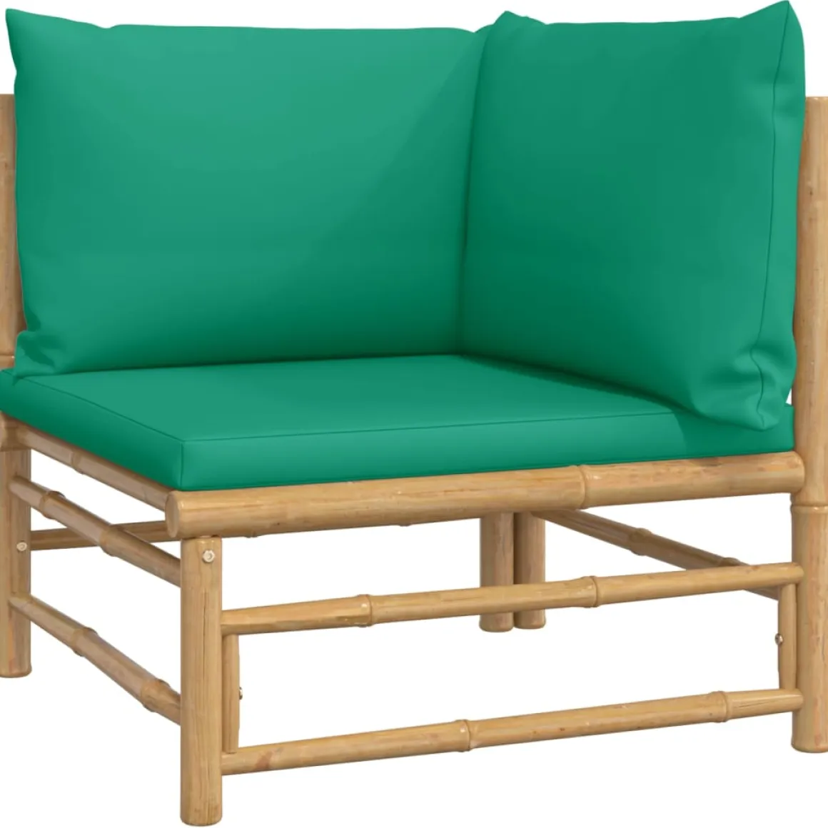 Conjunto de jardín 2 sofás + 1 mesa + 1 reposapiés bambú