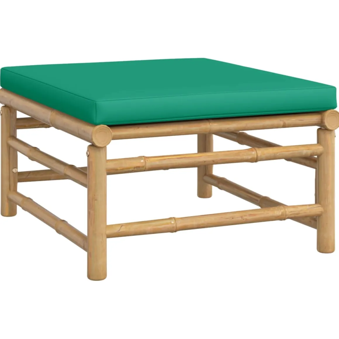 Conjunto de jardín 2 sofás + 1 mesa + 1 reposapiés bambú