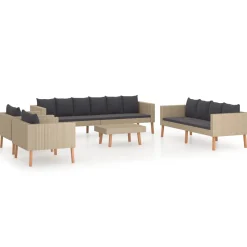 Conjunto de jardín 2 sofás+2 sillones+1 mesa