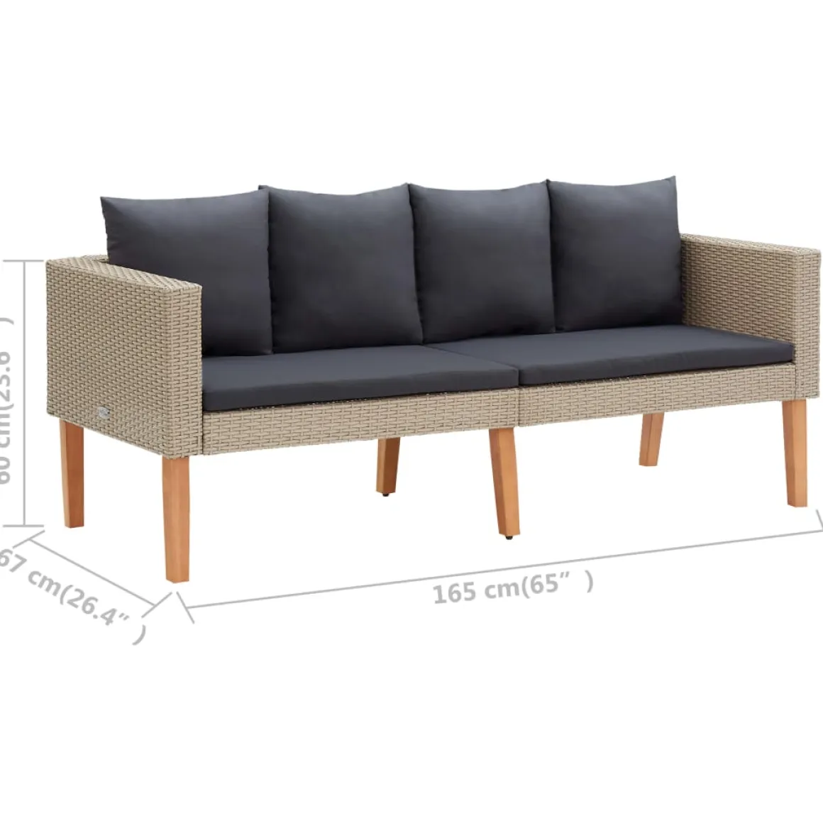 Conjunto de jardín 2 sofás+2 sillones+1 mesa