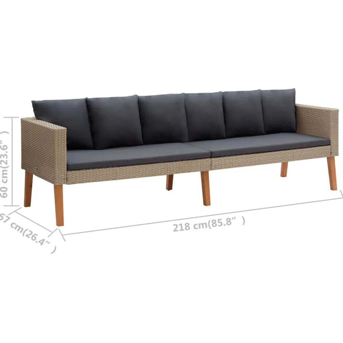 Conjunto de jardín 2 sofás+2 sillones+1 mesa