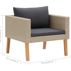 Conjunto de jardín 2 sofás+2 sillones+1 mesa
