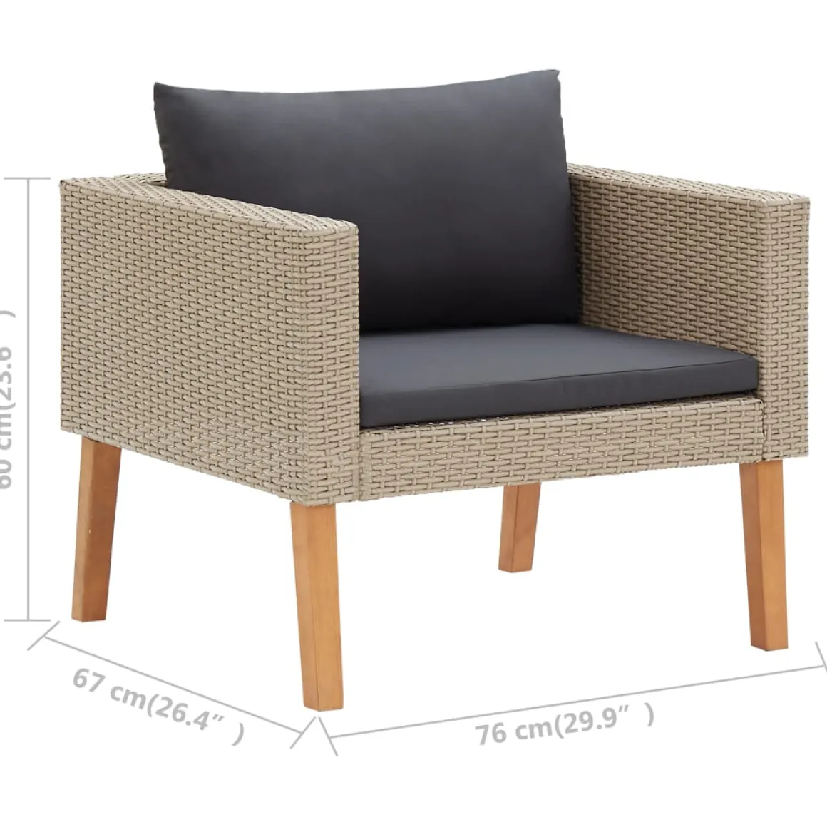 Conjunto de jardín 2 sofás+2 sillones+1 mesa