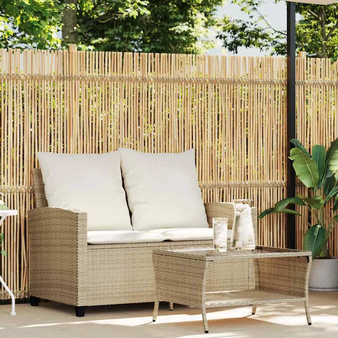 Conjunto de jardín Abril sofá doble + mesa