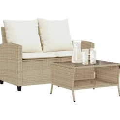 Conjunto de jardín Abril sofá doble + mesa