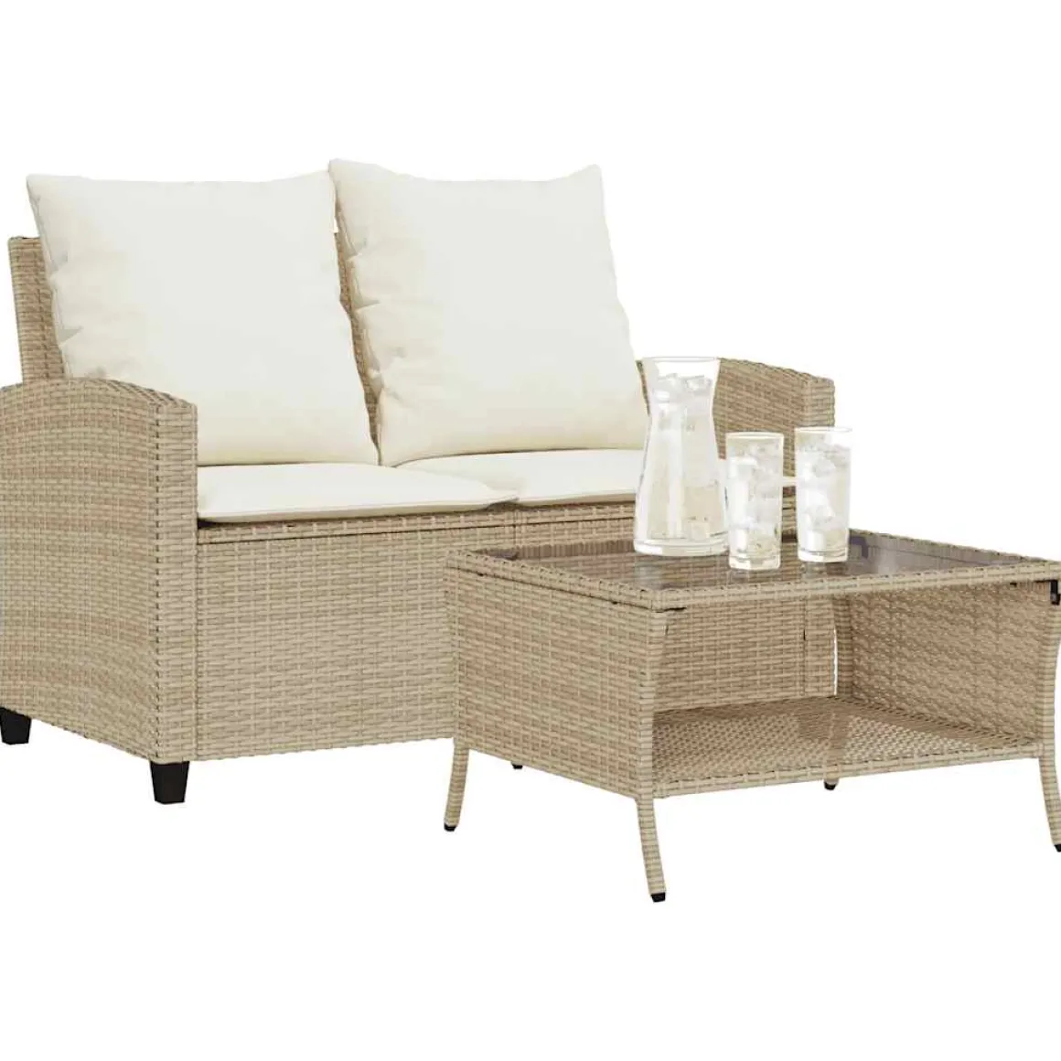Conjunto de jardín Abril sofá doble + mesa