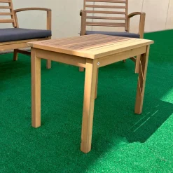 Conjunto de jardín Acacia sofá + 2 sillas + mesa natural/gris