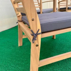 Conjunto de jardín Acacia sofá + 2 sillas + mesa natural/gris
