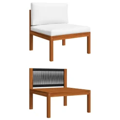 Conjunto de jardín Adhia 10 piezas + cojines crema
