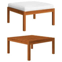 Conjunto de jardín Adhia 10 piezas + cojines crema