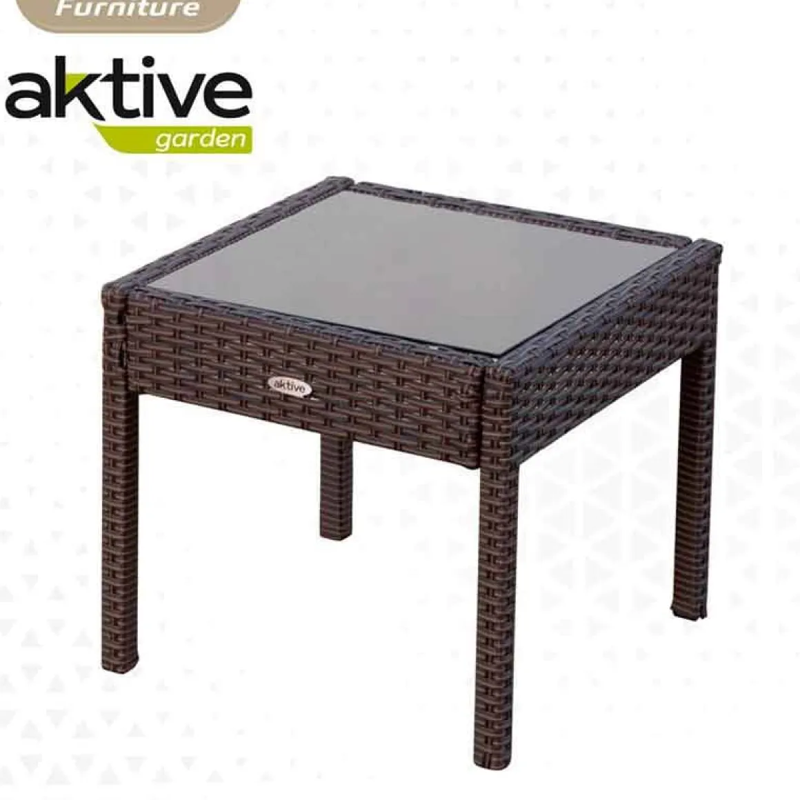Conjunto de jardín Aktive Garden 2 sillones con cojín+mesita ratán sintético negro