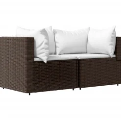 Conjunto de jardín Baru sofá modular + mesa marrón/blanco