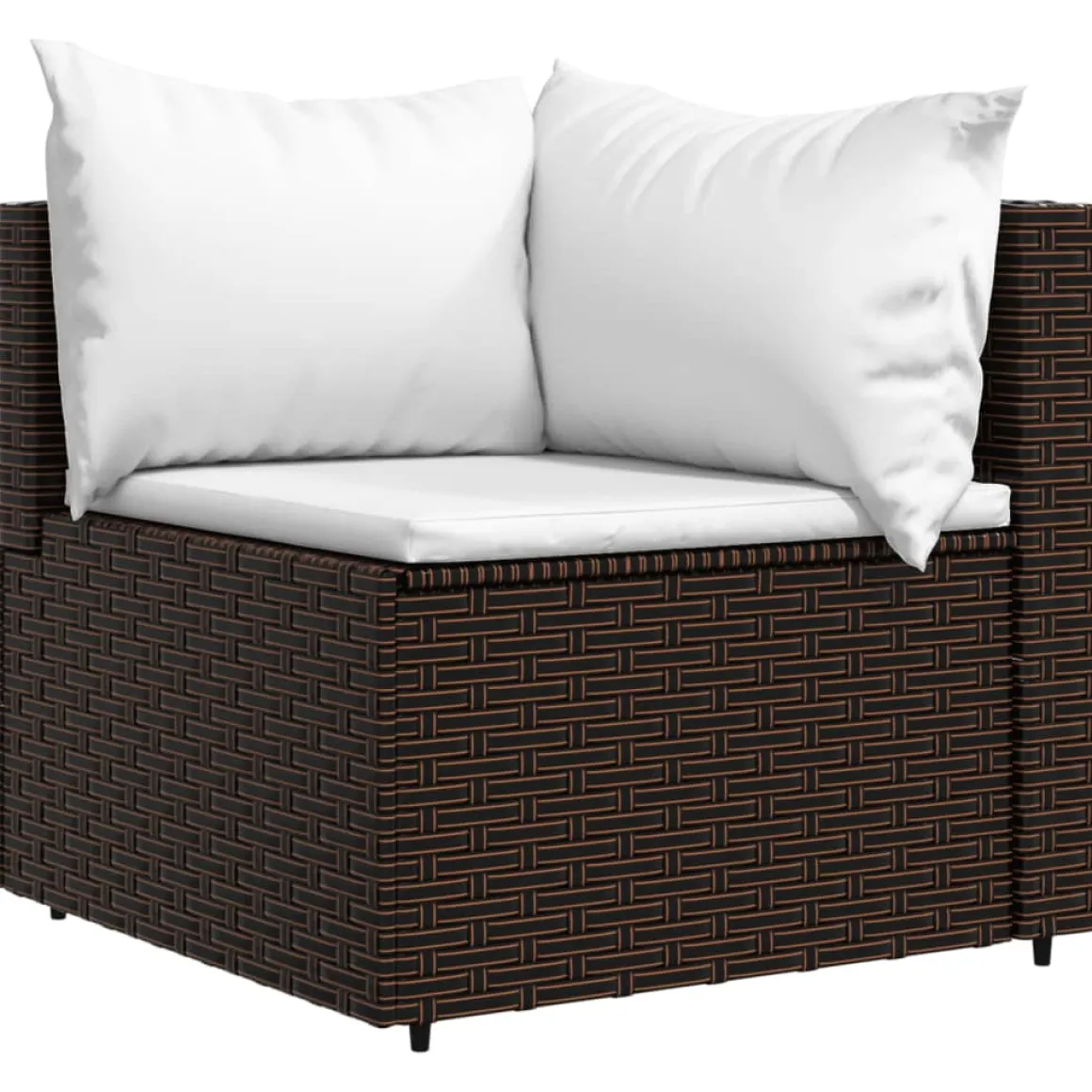 Conjunto de jardín Baru sofá modular + mesa marrón/blanco
