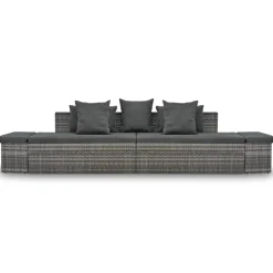 Conjunto de jardín Batford 2 sofás + 2 tumbonas gris 65x240x74 cm