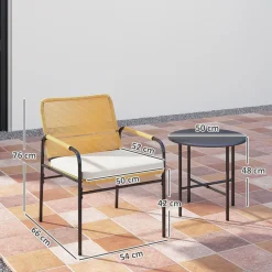 Conjunto de jardín Bella Outsunny 3 piezas natural