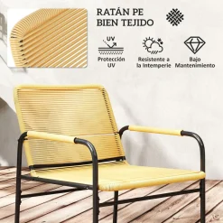 Conjunto de jardín Bella Outsunny 3 piezas natural