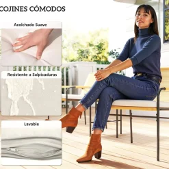 Conjunto de jardín Bella Outsunny 3 piezas natural