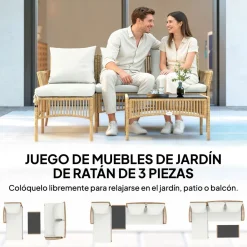 Conjunto de jardín Belt Outsunny diseño modular 3 piezas